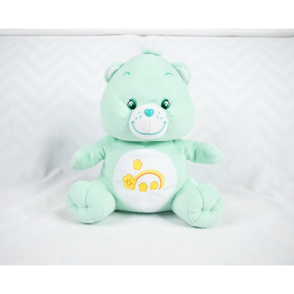 Care Bear Plush Wish‎ Bear Shooting Star 10" 2003 Teal Stuffed Toy Nanco